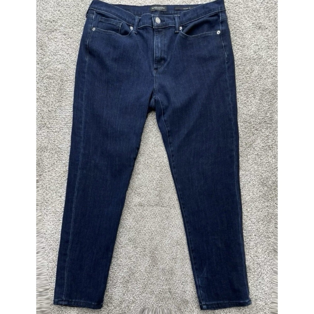 Banana Republic Jeans Womens 32 Blue The Layla Skinny Mid Rise Ankle Dark Wash